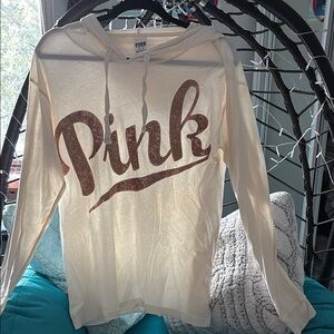 PINK Victoria's Secret Cream Long Sleeve Tee